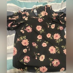 BIG SALE(5 for $20)- Live 4 Truth Black cold-shoulder Blouse.